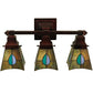 Meyda Lighting Mackintosh Leaf 20" 3-Light Mahogany Bronze Vanity Light With Multi-Colored Shade Glass
