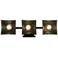 Meyda Lighting Mackintosh Leaf 20" 3-Light Mahogany Bronze Vanity Light With Multi-Colored Shade Glass