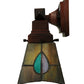 Meyda Lighting Mackintosh Leaf 20" 3-Light Mahogany Bronze Vanity Light With Multi-Colored Shade Glass
