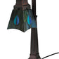 Meyda Lighting Mackintosh Leaf 20" Mahogany Bronze Desk Table Lamp With Multi-Colored Shade Glass