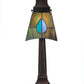 Meyda Lighting Mackintosh Leaf 20" Mahogany Bronze Desk Table Lamp With Multi-Colored Shade Glass