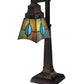 Meyda Lighting Mackintosh Leaf 20" Mahogany Bronze Desk Table Lamp With Multi-Colored Shade Glass