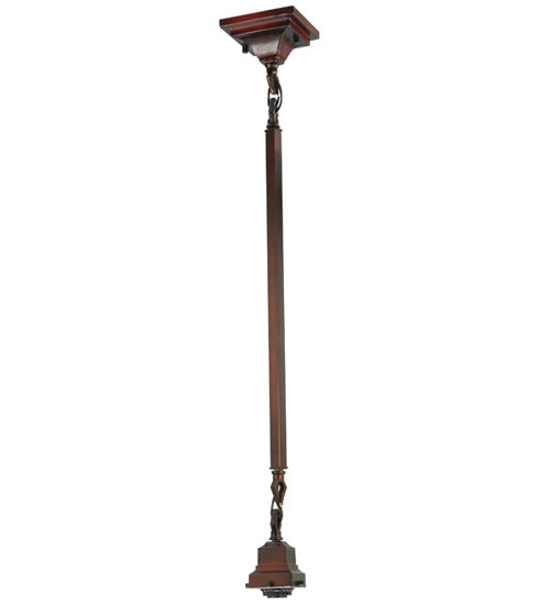 Meyda Lighting Mackintosh Leaf 20060 5"Sq Mahogany Bronze Mini Pendant Light With Multi-Colored Stained Shade Glass