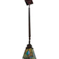 Meyda Lighting Mackintosh Leaf 20060 5"Sq Mahogany Bronze Mini Pendant Light With Multi-Colored Stained Shade Glass