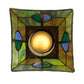 Meyda Lighting Mackintosh Leaf 20061 5"Sq Mahogany Bronze Mini Pendant Light With Multi-Colored Stained Shade Glass