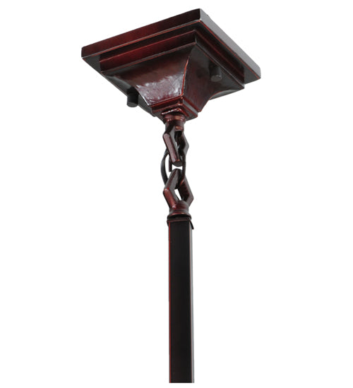 Meyda Lighting Mackintosh Leaf 20061 5"Sq Mahogany Bronze Mini Pendant Light With Multi-Colored Stained Shade Glass