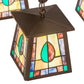 Meyda Lighting Mackintosh Leaf 36" 4-Light New Copper Vein Chandelier With Multi-Colored Shade Glass