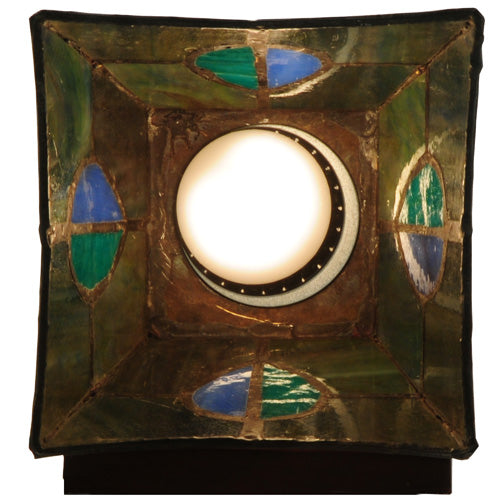 Meyda Lighting Mackintosh Leaf 5" Mahogany Bronze Wall Sconce With Multi-Colored Shade Glass