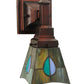 Meyda Lighting Mackintosh Leaf 5" Mahogany Bronze Wall Sconce With Multi-Colored Shade Glass