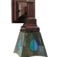 Meyda Lighting Mackintosh Leaf 5" Mahogany Bronze Wall Sconce With Multi-Colored Shade Glass