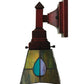 Meyda Lighting Mackintosh Leaf 5" Mahogany Bronze Wall Sconce With Multi-Colored Shade Glass