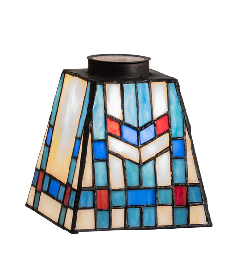 Meyda Lighting Mackintosh Leaf 5" Mahogany Bronze Wall Sconce With Multi-Colored Shade Glass