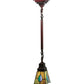 Meyda Lighting Mackintosh Leaf 5"Sq Mahogany Bronze Mini Pendant Light With Multi-Colored Stained Shade Glass