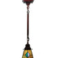 Meyda Lighting Mackintosh Leaf 5"Sq Mahogany Bronze Mini Pendant Light With Multi-Colored Stained Shade Glass