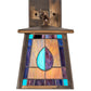 Meyda Lighting Mackintosh Leaf 7" Antique Copper Hanging Wall Sconce With Multi-Colored Stained Shade Glass