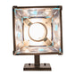 Meyda Lighting Mackintosh Leaf 7" Antique Copper Hanging Wall Sconce With Multi-Colored Stained Shade Glass