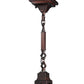 Meyda Lighting Mackintosh Leaf 7" Mahogany Bronze Mini Pendant Light With Multi-Colored Stained Shade Glass