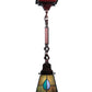 Meyda Lighting Mackintosh Leaf 7" Mahogany Bronze Mini Pendant Light With Multi-Colored Stained Shade Glass