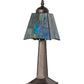 Meyda Lighting Mackintosh Leaf 7" Mahogany Bronze Mini Table Lamp With Multi-Colored Stained Shade Glass