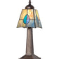 Meyda Lighting Mackintosh Leaf 7" Mahogany Bronze Mini Table Lamp With Multi-Colored Stained Shade Glass
