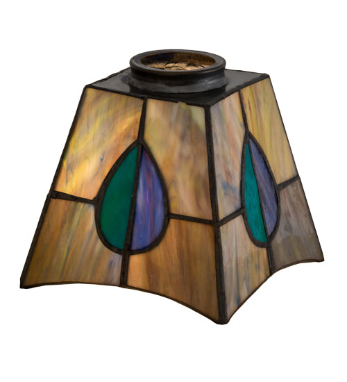 Meyda Lighting Mackintosh Leaf 7" Multi-Colored Stained Shade Glass