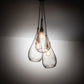 Meyda Lighting Madari 18" 3-Light Champagne Metallic Pendant Light With Clear Shade Glass