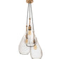 Meyda Lighting Madari 18" 3-Light Champagne Metallic Pendant Light With Clear Shade Glass