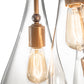 Meyda Lighting Madari 18" 3-Light Champagne Metallic Pendant Light With Clear Shade Glass
