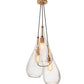 Meyda Lighting Madari 18" 3-Light Champagne Metallic Pendant Light With Clear Shade Glass
