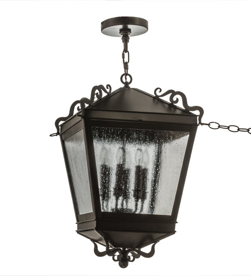 Meyda Lighting Madeline 23" 6-Light Timeless Bronze Pendant Light With Clear Seeded Shade Glass