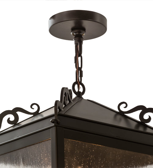Meyda Lighting Madeline 23" 6-Light Timeless Bronze Pendant Light With Clear Seeded Shade Glass