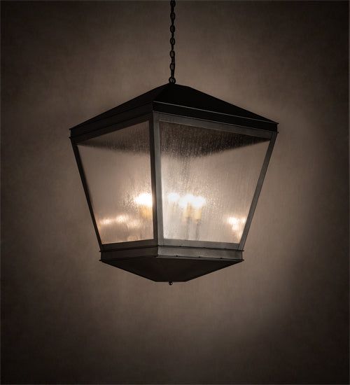 Meyda Lighting Madeline 30"Sq 10-Light Pewter Pendant Light With Rainstone Idalight Shade