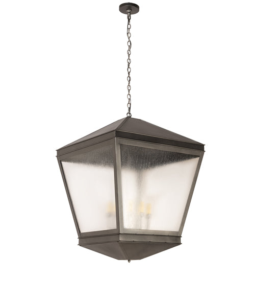 Meyda Lighting Madeline 30"Sq 10-Light Pewter Pendant Light With Rainstone Idalight Shade