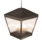 Meyda Lighting Madeline 30"Sq 10-Light Pewter Pendant Light With Rainstone Idalight Shade