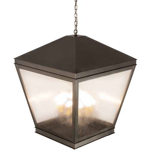Meyda Lighting Madeline 30"Sq 10-Light Pewter Pendant Light With Rainstone Idalight Shade
