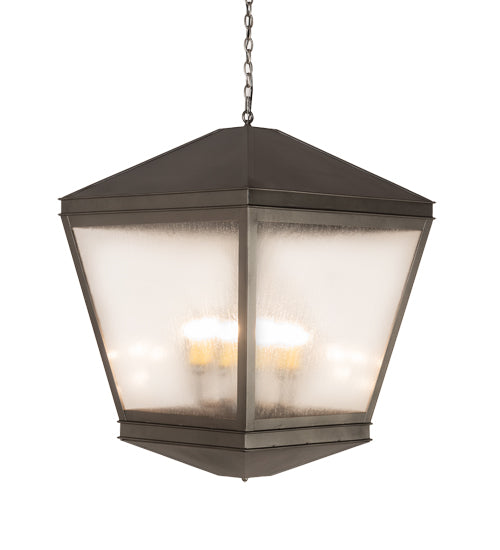 Meyda Lighting Madeline 30"Sq 10-Light Pewter Pendant Light With Rainstone Idalight Shade