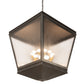 Meyda Lighting Madeline 30"Sq 10-Light Pewter Pendant Light With Rainstone Idalight Shade