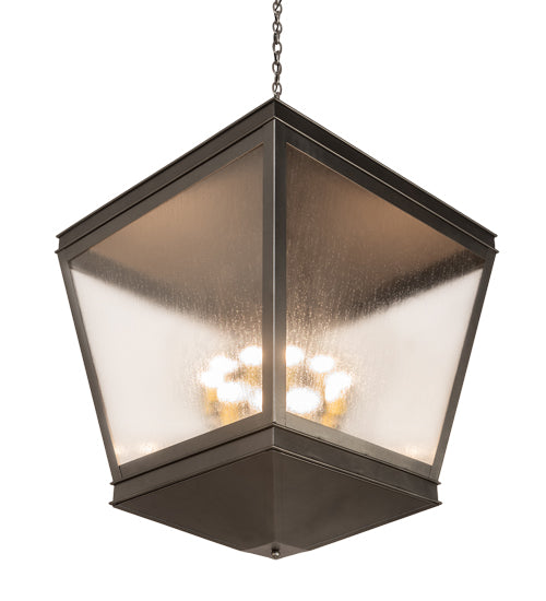 Meyda Lighting Madeline 30"Sq 10-Light Pewter Pendant Light With Rainstone Idalight Shade