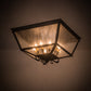 Meyda Lighting Madeline 35" 10-Light Blackwash Flush Mount Light With Clear Seeded Shade Glass