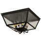 Meyda Lighting Madeline 35" 10-Light Blackwash Flush Mount Light With Clear Seeded Shade Glass