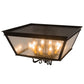 Meyda Lighting Madeline 35" 10-Light Blackwash Flush Mount Light With Clear Seeded Shade Glass
