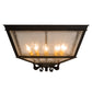 Meyda Lighting Madeline 35" 10-Light Blackwash Flush Mount Light With Clear Seeded Shade Glass