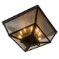 Meyda Lighting Madeline 35" 10-Light Blackwash Flush Mount Light With Clear Seeded Shade Glass