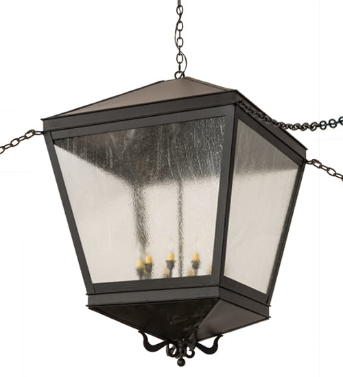 Meyda Lighting Madeline 45" 10-Light Blackwash Pendant Light With Clear Seeded Shade Glass