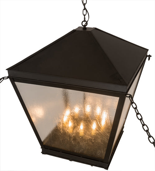 Meyda Lighting Madeline 45" 10-Light Blackwash Pendant Light With Clear Seeded Shade Glass