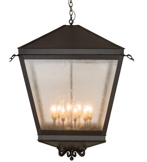 Meyda Lighting Madeline 45" 10-Light Blackwash Pendant Light With Clear Seeded Shade Glass