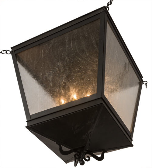 Meyda Lighting Madeline 45" 10-Light Blackwash Pendant Light With Clear Seeded Shade Glass