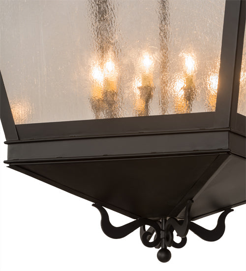 Meyda Lighting Madeline 45" 10-Light Blackwash Pendant Light With Clear Seeded Shade Glass