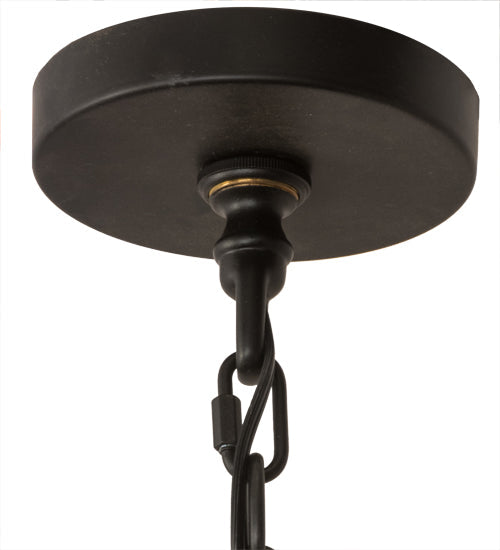 Meyda Lighting Madeline 45" 10-Light Blackwash Pendant Light With Clear Seeded Shade Glass
