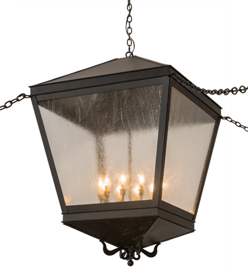 Meyda Lighting Madeline 45" 10-Light Blackwash Pendant Light With Clear Seeded Shade Glass